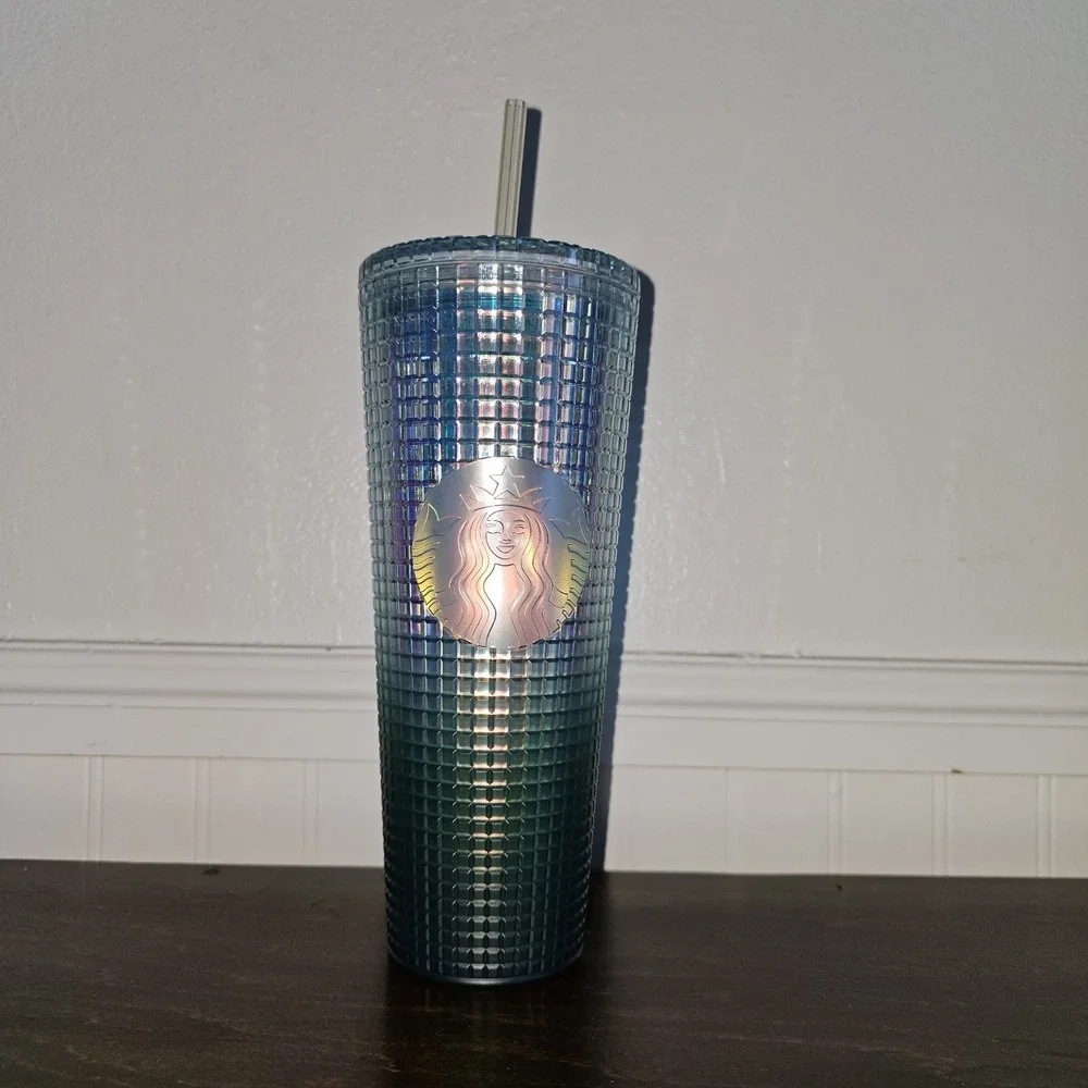 Starbucks 2022 Jeweled Rainforest Green Ombre Cold Cup Tumbler 24 oz Venti
